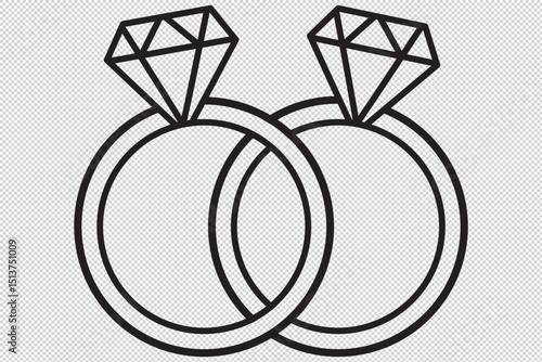 wedding ring line icon, engagement ring icon vector EPS 10