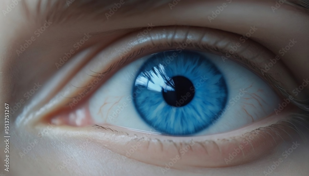 Fototapeta premium A human blue eye realistic beautiful. Eye. Generative Ai