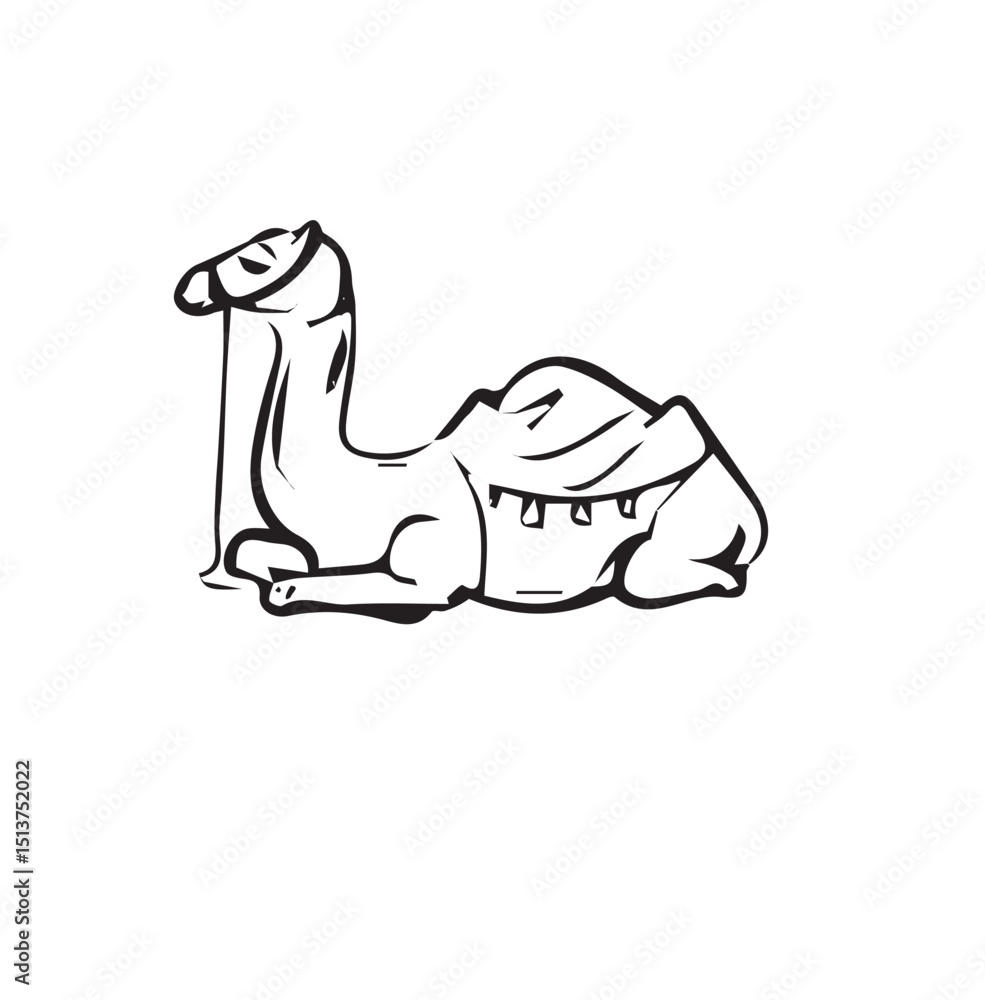 Fototapeta premium Cartoon Camel Head Icon for Wildlife Design....
