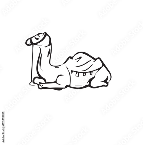 Cartoon Camel Head Icon for Wildlife Design....