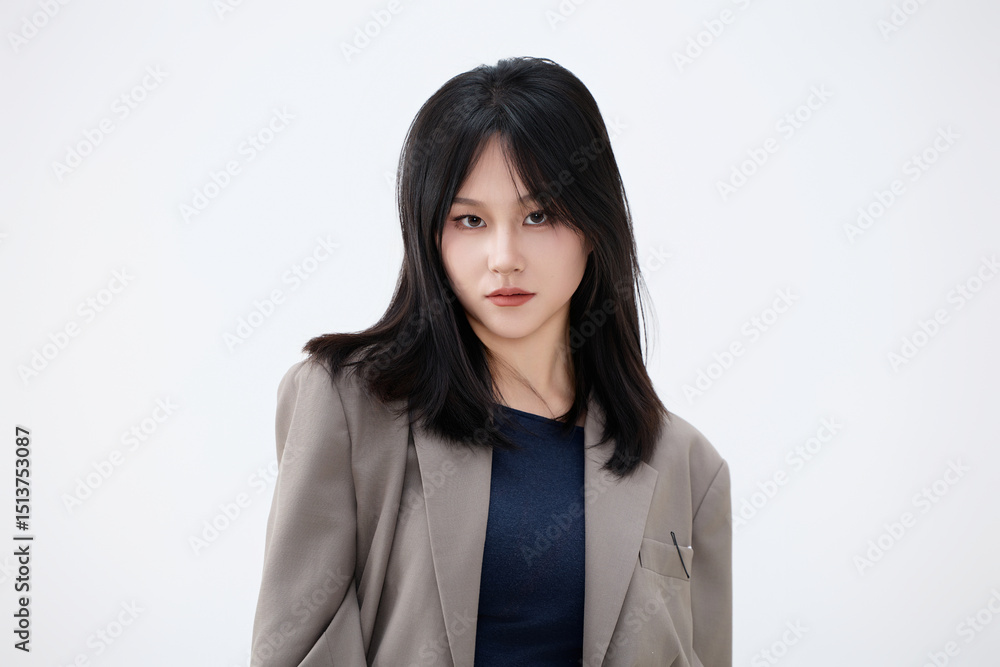 Image of a professional woman in a suit on a white background Image of a professional woman in a suit on a white background