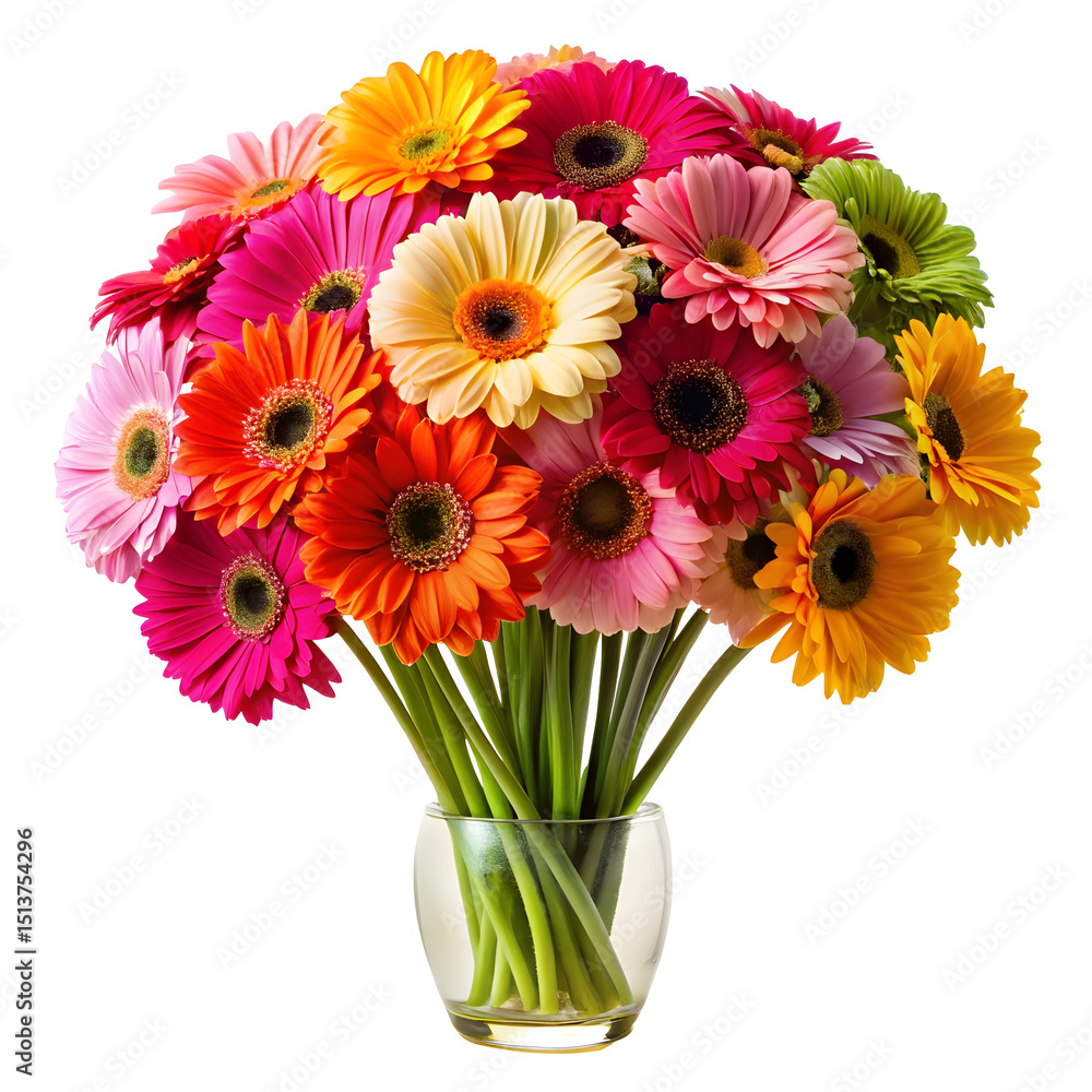 Bouquet of colorful gerbera flowers isolated on a transparent background Bouquet of colorful gerbera flowers isolated on a transparent background