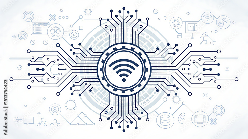 Obraz premium Abstract technological background with various technological ele 