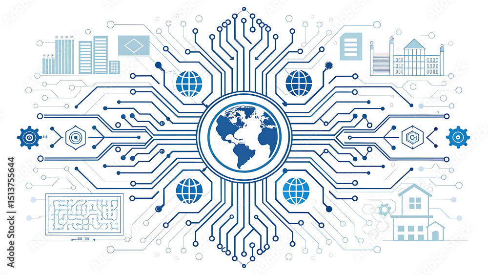 Obraz premium Abstract technological background with various technological ele 