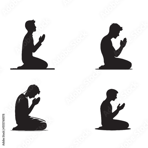 Peaceful Person Praying Silhouette – Faith, Devotion & Spiritual Reflection