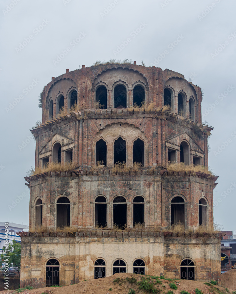 Fototapeta premium Unfinished Circular Historic Brick Tower