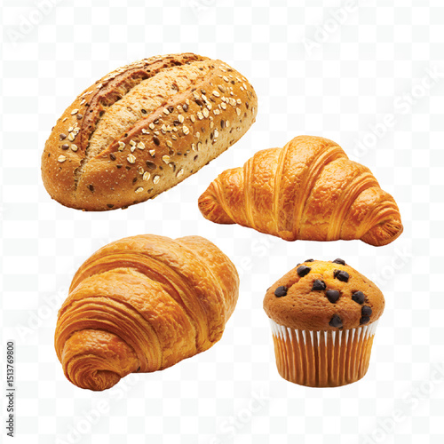 croissant on white background
