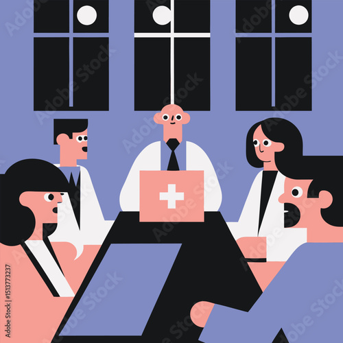 Medical Professionals Discussing Health Care Strategies in a Boardroom Meeting