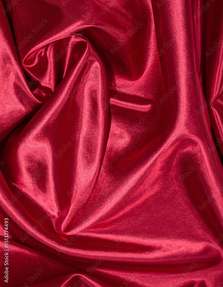 Obraz premium Dark red glossy silk cloth texture close view background