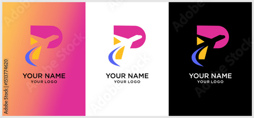 LETTER P PLANE LOGO DESIGN1.eps