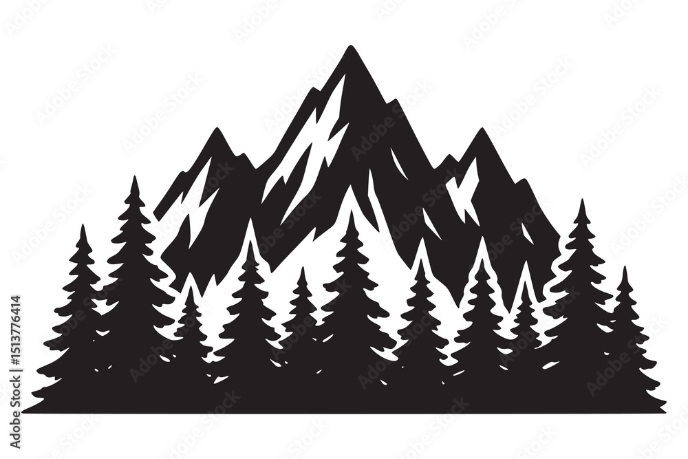 Obraz premium mountain landscape vector illustration