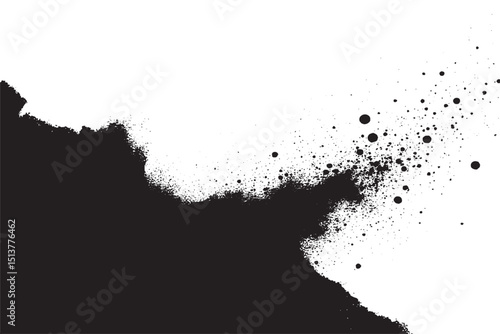 Abstract black powder splash background, grunge vector design template - paint brush
