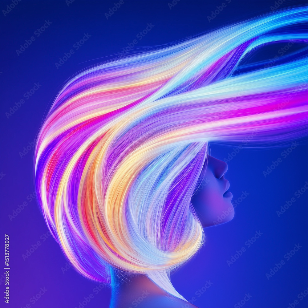 hair, blacklight effect hair, blacklight effect