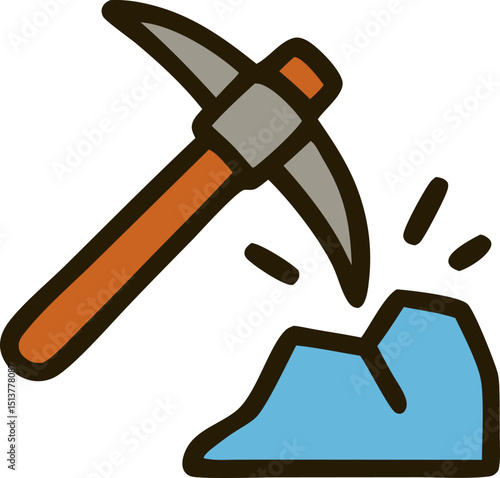 Data mining icon for data science concept. Suitable for technology blogs, digital security articles, IT industry presentations, and data protection graphics.