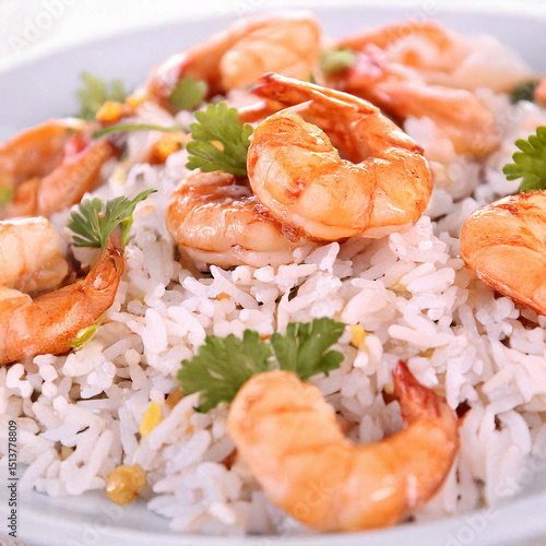 shrimp on a bed of rice