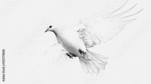 Soaring white dove