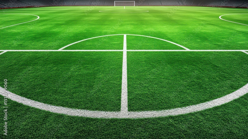 Obraz premium Soccer field inside stadium