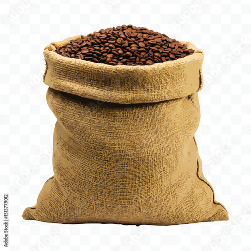coffee beans in burlap sack