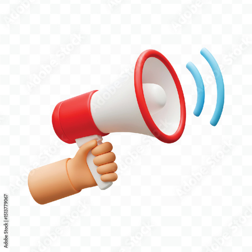 megaphone on blue background