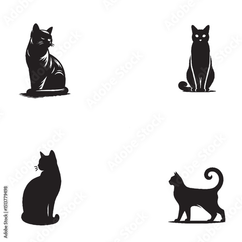 Elegant Cat Silhouette – Feline Grace, Mystery & Minimalist Pet Design