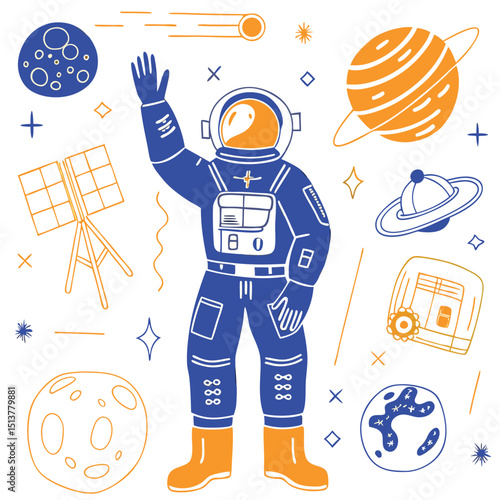 Astronaut's Cosmic Adventure Exploring the Planets and Stars