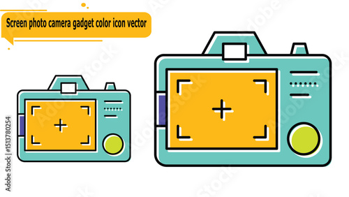 Screen photo camera gadget color icon vector