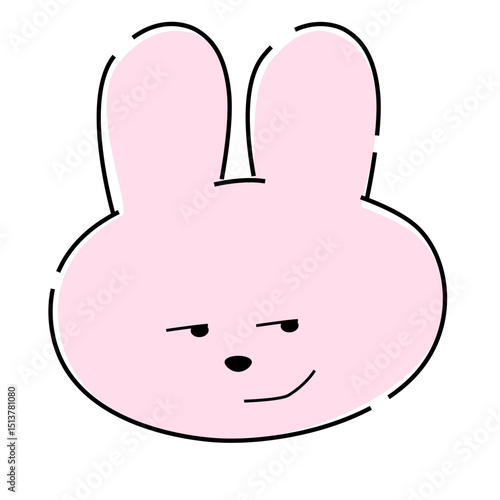 ニヤニヤするピンクのうさぎイラスト26