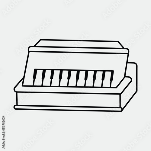 line art of a musical instrument on the white background