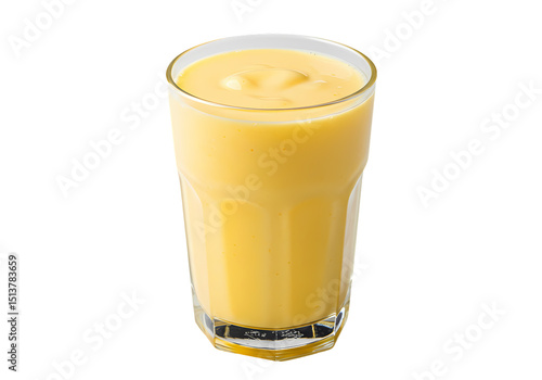 Refreshing Mango Smoothie in a Glass isolated on transparent baackground