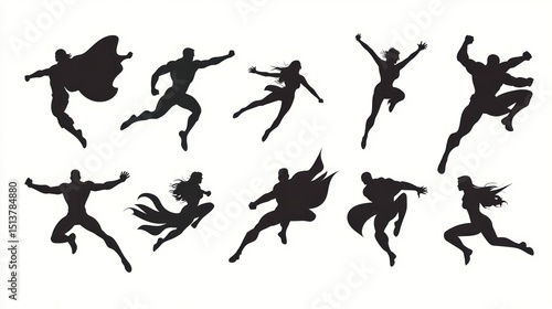 Superhero silhouettes