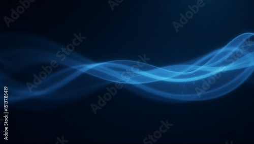 Abstract blue wave flowing dark background