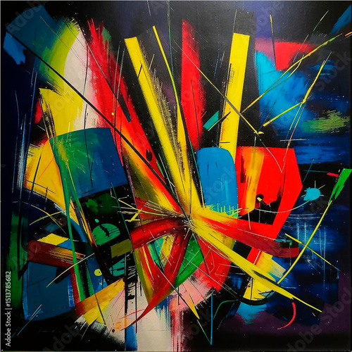 Abstract painting for interior decoration, art art, creative oil painting, flowers, broad strokes of paint	
