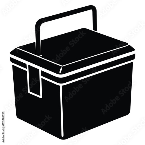 Versatile Carryall A Black and White Portable Storage Toolbox Icon 