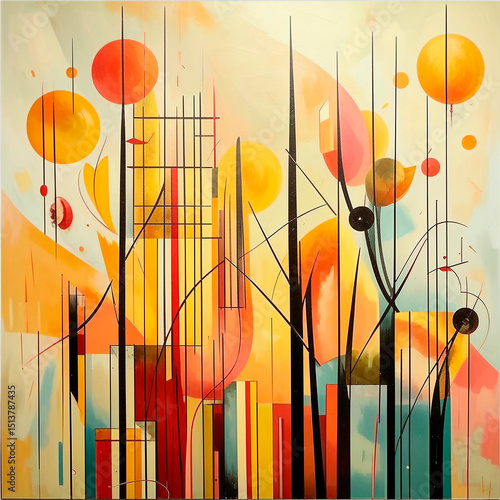Abstract painting of subtle flowers for interior decoration, art art, creative oil painting, flowers, broad strokes of paint