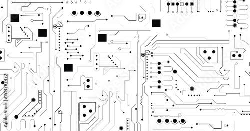 Electronic circuit board close up. 