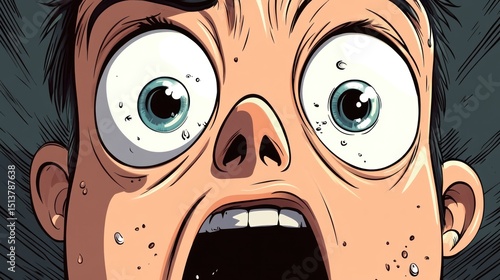 Terrified boy's face