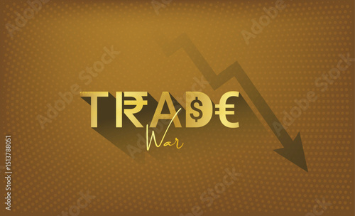 World economy decline trade war concept background