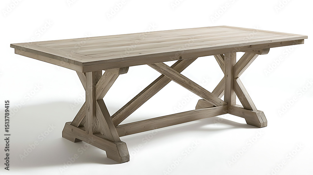 A wooden table with a cross design on it A wooden table with a cross design on it