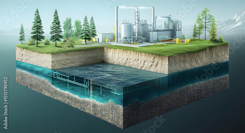 A diagram of carbon dioxide storage solutions, including geological sequestration and utilization technologies