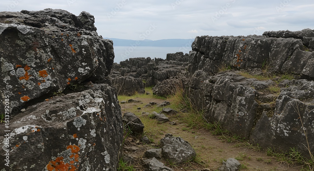 Ancient Volcanic Sentinels: Samosir's Textured Rocks & Distant Lake Toba Ancient Volcanic Sentinels: Samosir's Textured Rocks & Distant Lake Toba
