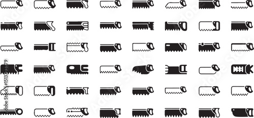 High resolution hand saw and hack saw icon design for digital projects