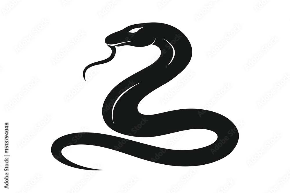 Snake silhouette icon isolated on white background Snake silhouette icon isolated on white background