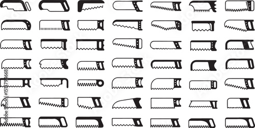 High resolution hand saw or hack saw icon design for industrial use in a professional icon set