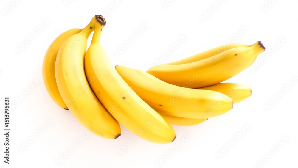 Fresh Bunch of Bananas on White Background Fresh Bunch of Bananas on White Background