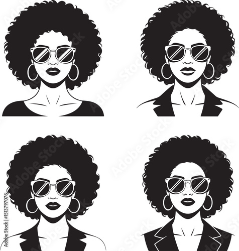 Elegant Black Queen Silhouette Art vector illustration