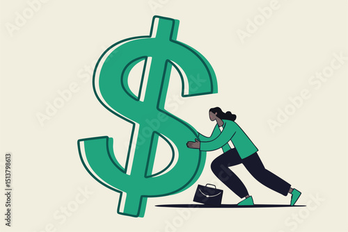 Unemployment, jobless causing financial problem, debt or bankruptcy office worker, no income to pay for mortgage or banking loan concept, depressed unemployed businessman sitting with big dollar money