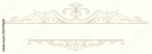 Light gold vintage Thai scroll pattern element for card decoration