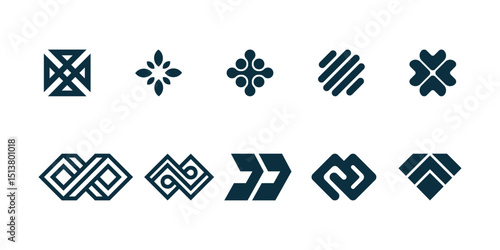 vector modern geometric logo premium template bundle