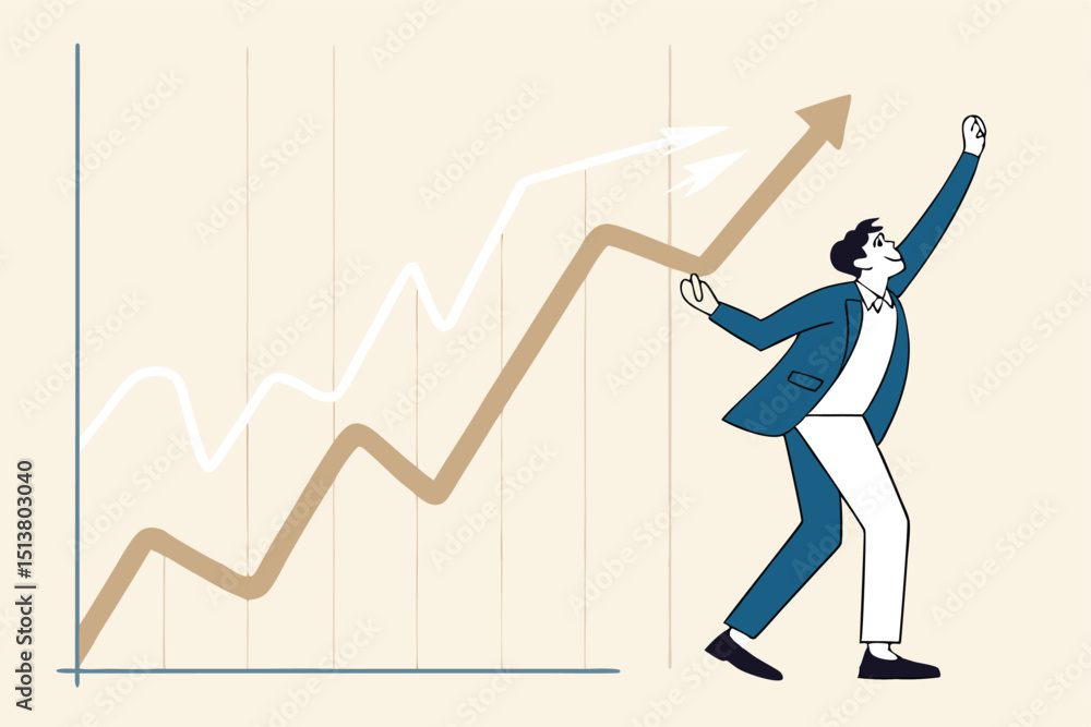 Leadership to lead business growth in market downturns, entrepreneur or investor skill to manage to earn more profit concept, businessman investor push arrow graph and chart to be back rising up. Leadership to lead business growth in market downturns, entrepreneur or investor skill to manage to earn more profit concept, businessman investor push arrow graph and chart to be back rising up.