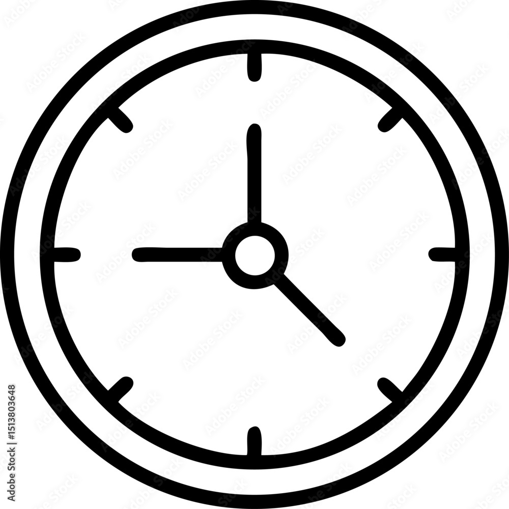 clock vector outline icon on white or transparent background clock vector outline icon on white or transparent background